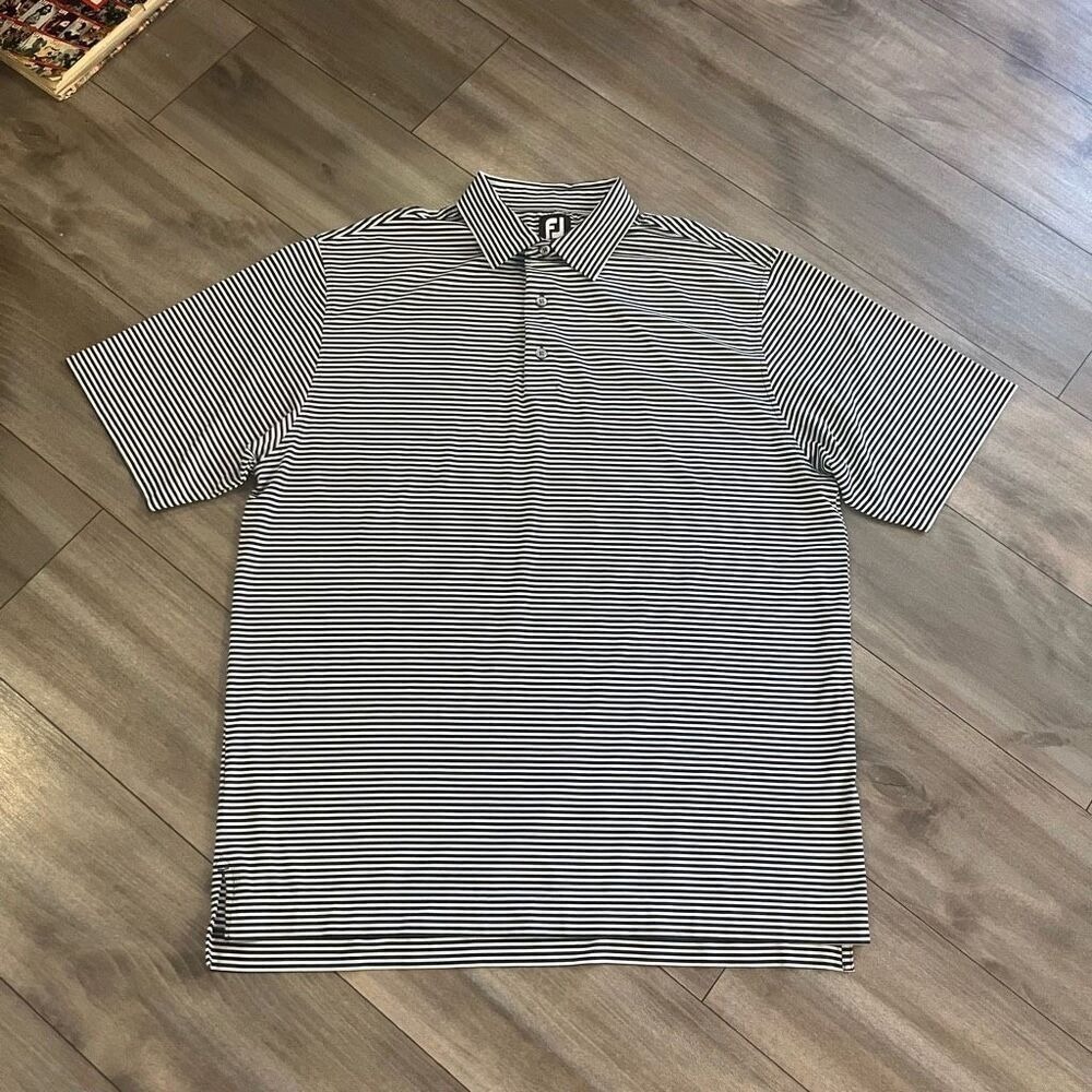 FootJoy Black Stripe Athletic Casual Polo Men Xl Bin B-0